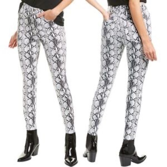 Frame Womens Ali High-Rise Cigarette Python-Print Jeans - Picture 2 of 9